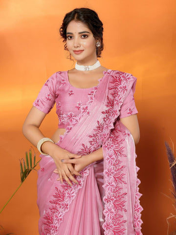 Ethnic Motifs Zari Woven Design Banarasi Saree